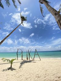 Scenic view of beach against sky