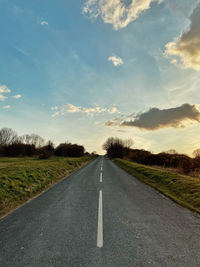 Surface level of road against sky