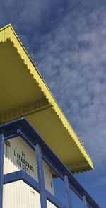 Low angle view of text against sky