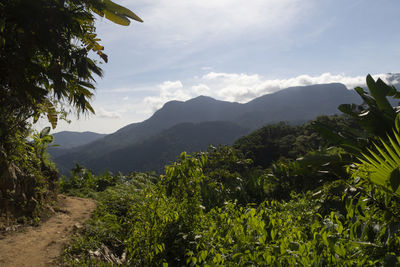 Scenic view of mountains against sky