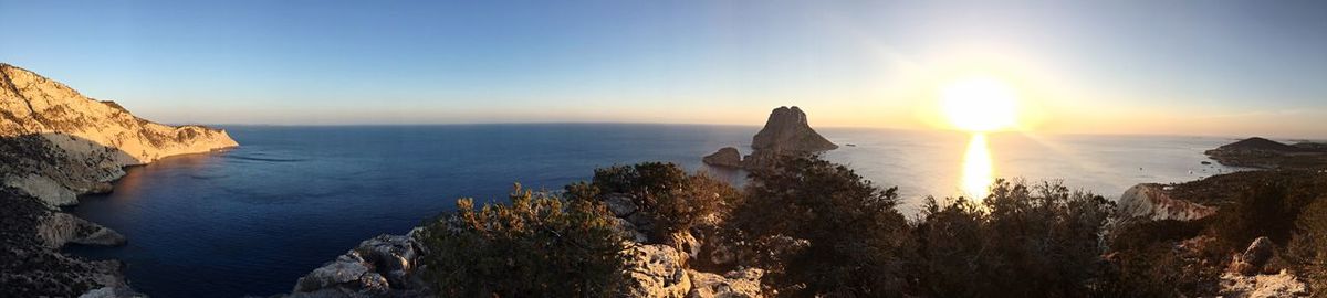 Panoramic view of sea during sunset