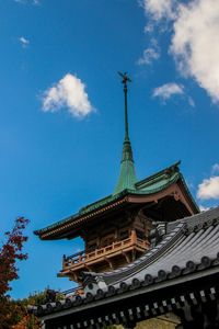 Low angle view of temple against clear sky