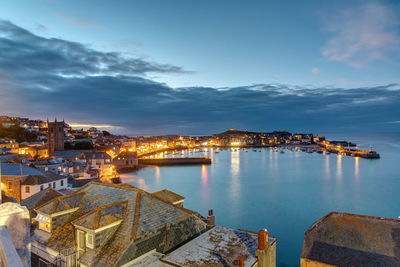 Twilight at the beautiful seaside town of st. ives in cornwall, england