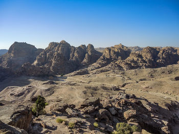 Scenic view of mountains against clear sky