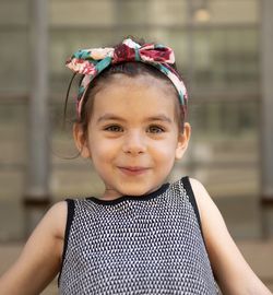 Portrait of cute girl smiling