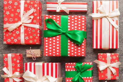 Close-up of christmas presents