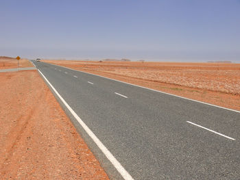 Scenic view of road against clear sky