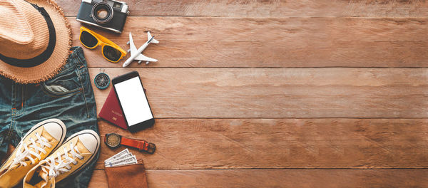 Directly above shot of objects on table