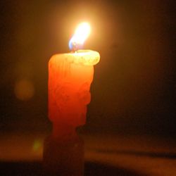 Close-up of illuminated candle