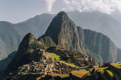 View of castle on mountain against sky