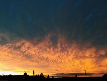 Scenic view of dramatic sky during sunset