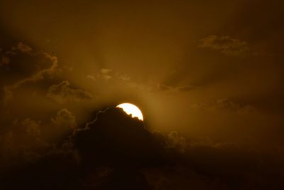 Low angle view of sky at sunset