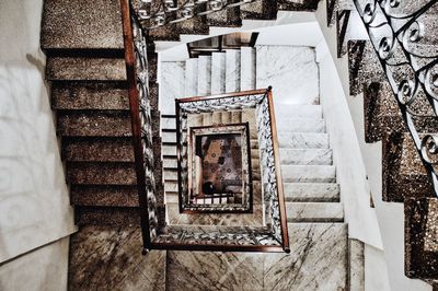 High angle view of staircase