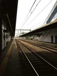 Train on railroad station platform