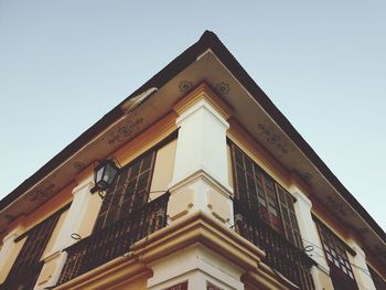 Low angle view of building against clear sky