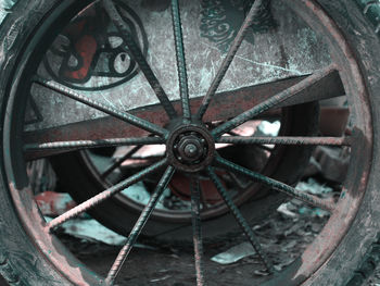 Close-up of old wheel