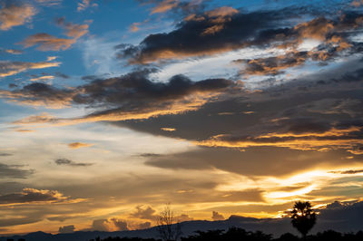 Low angle view of sky during sunset