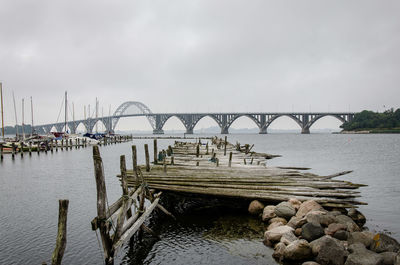 Bridge over river against sky