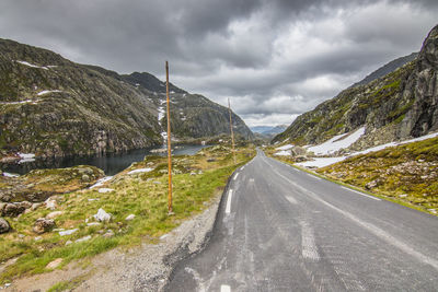 Road amidst mountains against sky