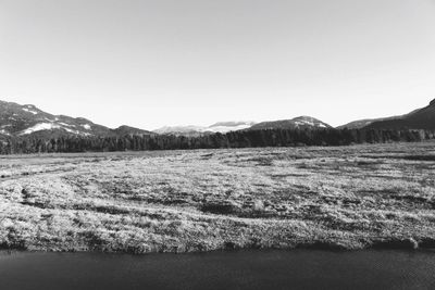 Scenic view of mountains against clear sky