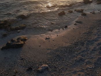 High angle view of beach