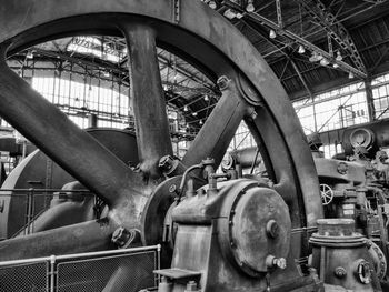 Close-up of machine part at factory
