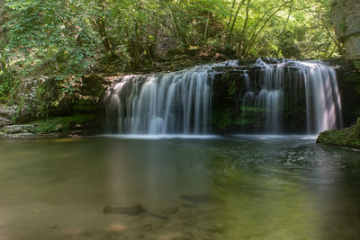 Scenic view of waterfall in forest