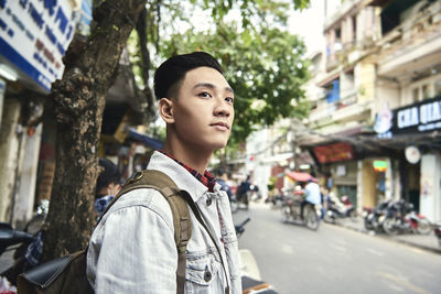 Close-up of man looking away