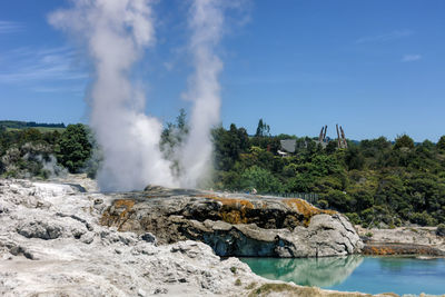 Scenic view of waterfall