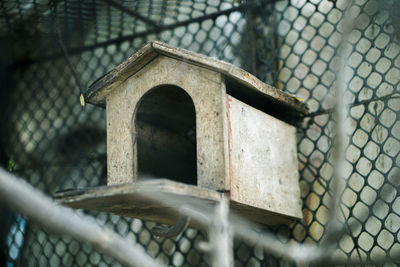 Close-up of old metal fence