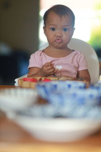 Portrait of cute baby girl