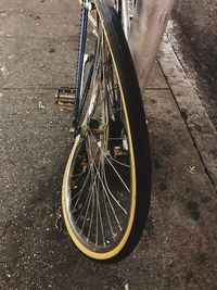 High angle view of bicycle on street