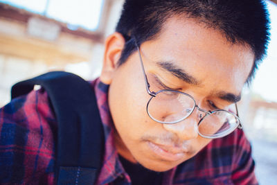 Close-up portrait of young man