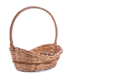 Close-up of basket against white background