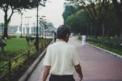 Rear view of man