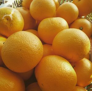 Full frame shot of oranges in market