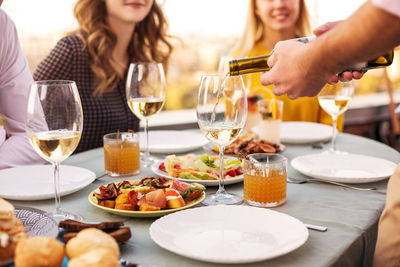 Group of people in restaurant