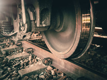 Close-up of railroad track