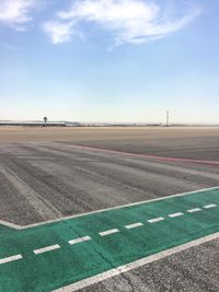 Empty airfield against sky