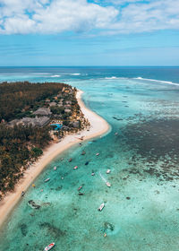 High angle view of beach against sky