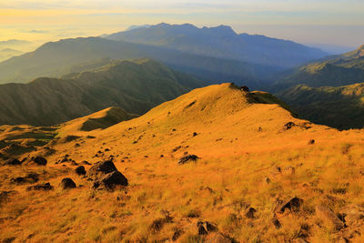 Scenic view of mountains against sky