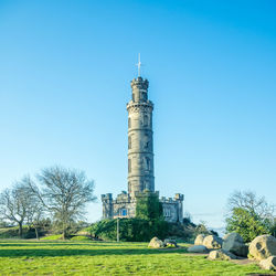 View of lighthouse against clear sky