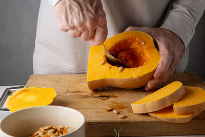 Close-up of pumpkin on table