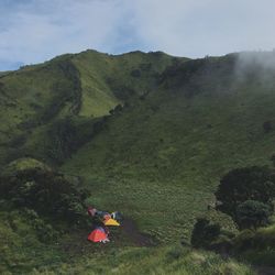 Scenic view of mountain against sky