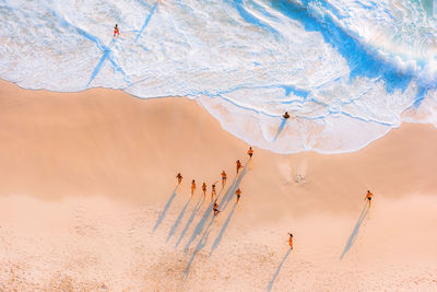 Beautiful sea waves with foam of blue and turquoise in bali,indonesia