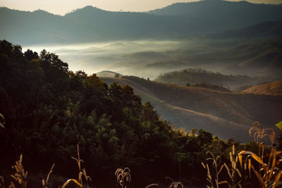 Scenic view of mountains against sky