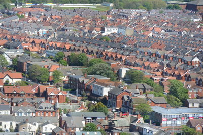 High angle view of cityscape