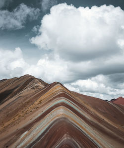 Low angle view of land against sky