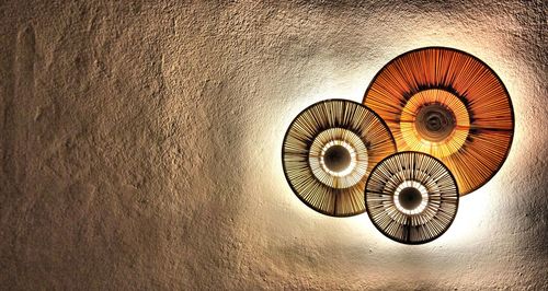 Low angle view of spiral hanging on ceiling