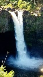 Scenic view of waterfall